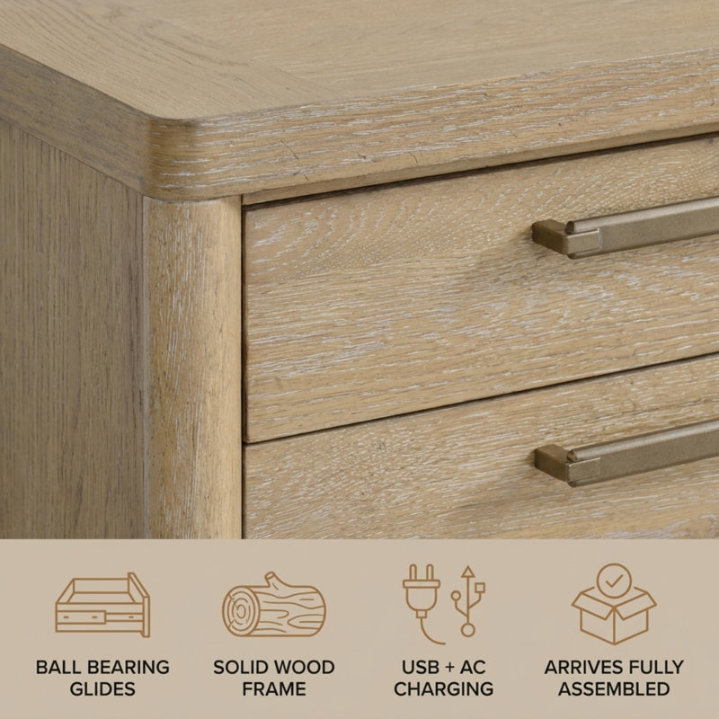 Karcen Wire-Brushed Panel Bedroom Set, King, 4 pcs: Bed, Nightstand, Dresser, Chest 
