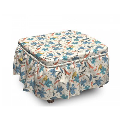 Housse pour repose-pieds Abstract Flowers and Birds
