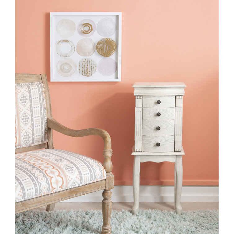 Burkett 13.5'' Wide Free-Standing Jewelry Armoire with Mirror