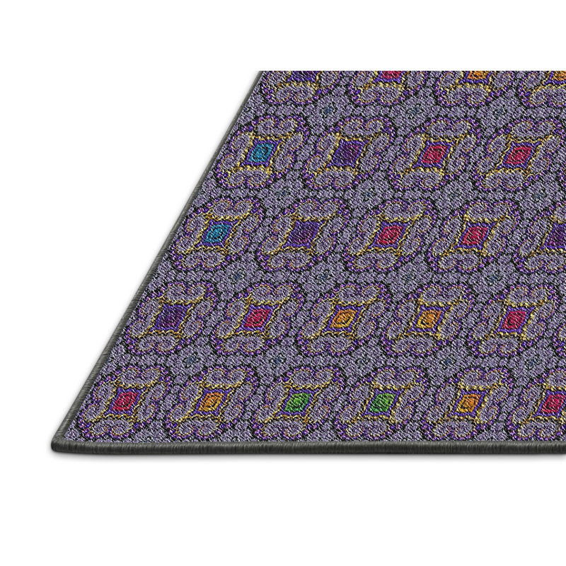 Tapis décoratif mauve géométrique, Rectangle 8 pi x 12 pi