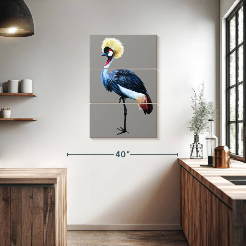 Brampt Crane With Grey Crown, 38" H x 24" W