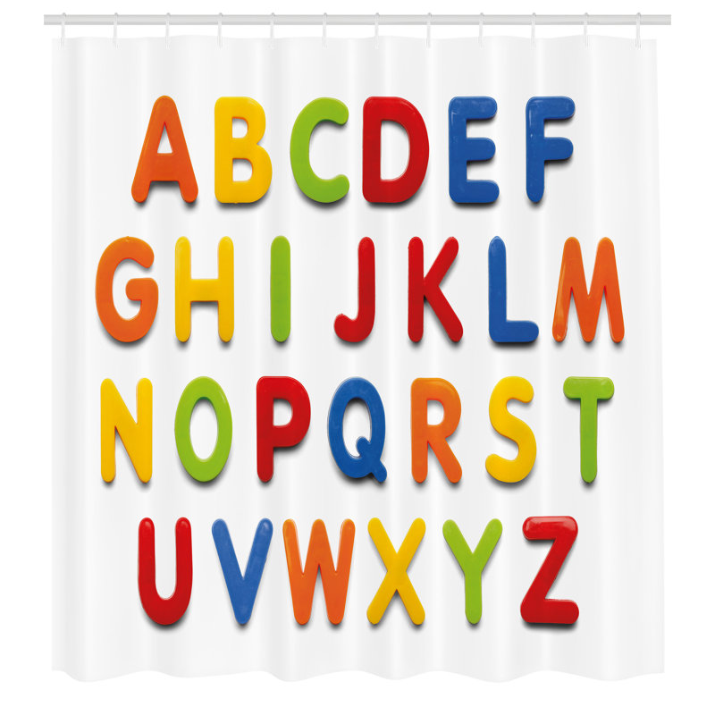 East Urban Home Letters Shower Curtain Multicolor Multicolor, 70"H x 69"W