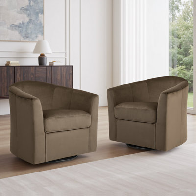 Upholstered Swivel Barrel Chair