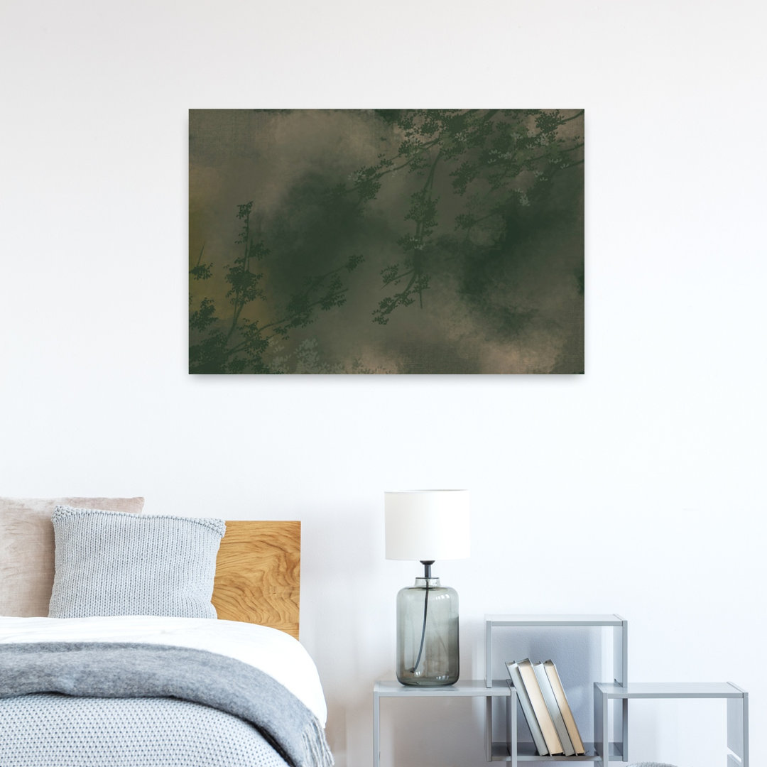 Moonlit Misty Forest Mystical Serene Tranquil Forest Landscape Wall Art Print