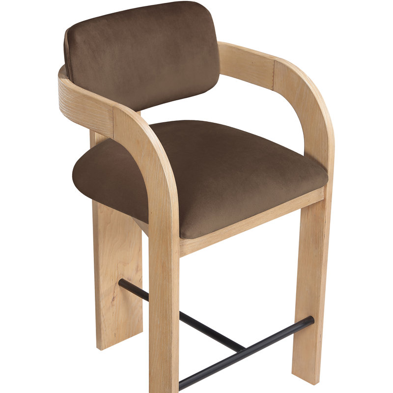 Tabouret de comptoir Cedra, Naturel, Brun