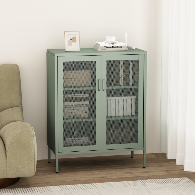 Amelia 31.5 Accent Cabinet with 3 Adjustable Shelves, Green