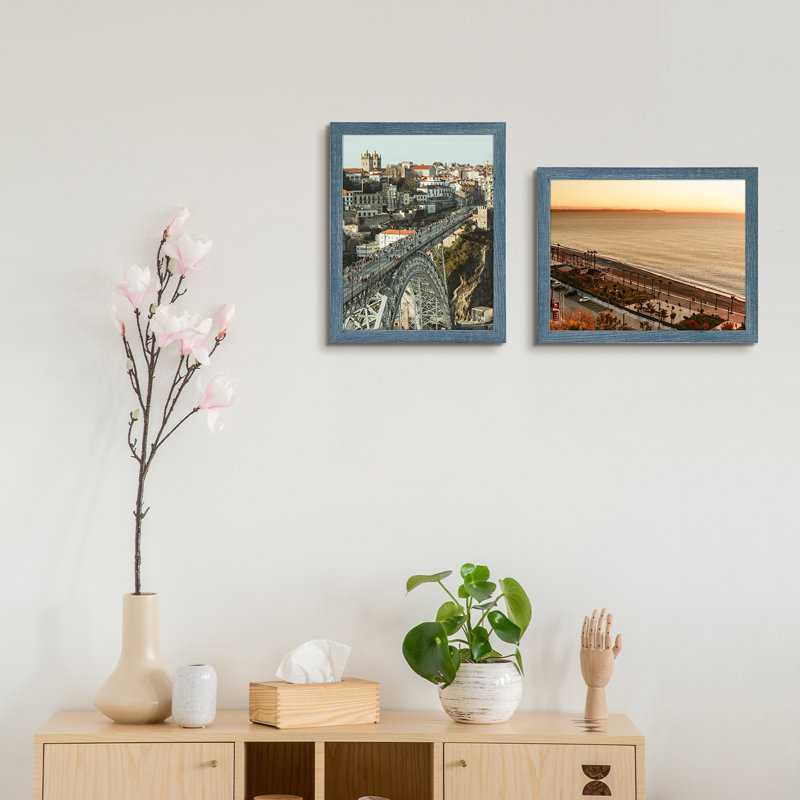 Cadre pour photo simple en bois mat - Basics by Wayfair ™, Bleu, 11 po x 14 po emmêlé à 8 po x 10 po