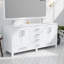 Meuble-lavabo double blanc 72 po X P 22 po D, plateau en quartz blanc et Miroir-1244154692