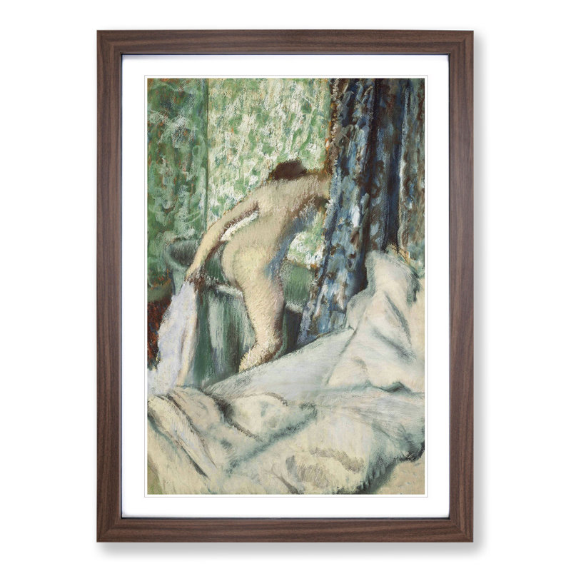 Nude Woman in the Bath by Edgar Degas - Framed Print, 48cm H x 36cm W x 2cm D, Walnut Framed