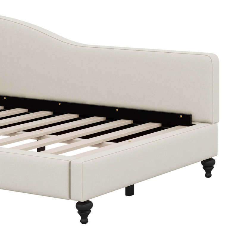 Lit de jour en L en forme de L, Beige, Complet/Double