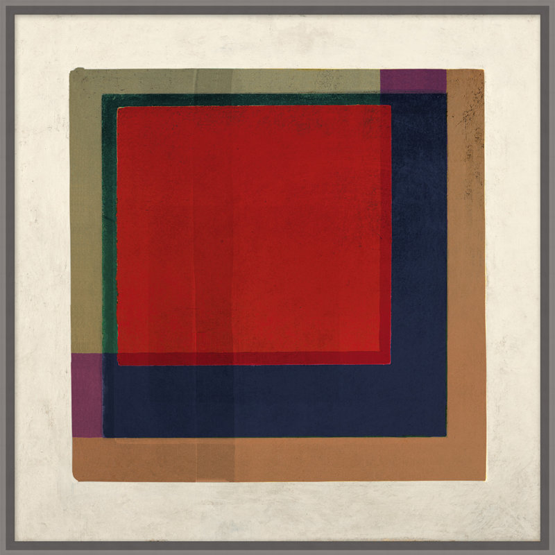 Overlapping Color 1' Framed Graphic Art Print on Glass