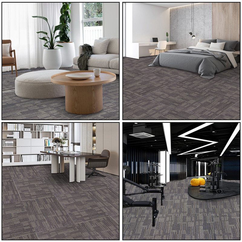 Carreaux de tapis de bureau 24 po x 24 po, paquet de 18 planchers carrés (72 pieds carrés), Grey