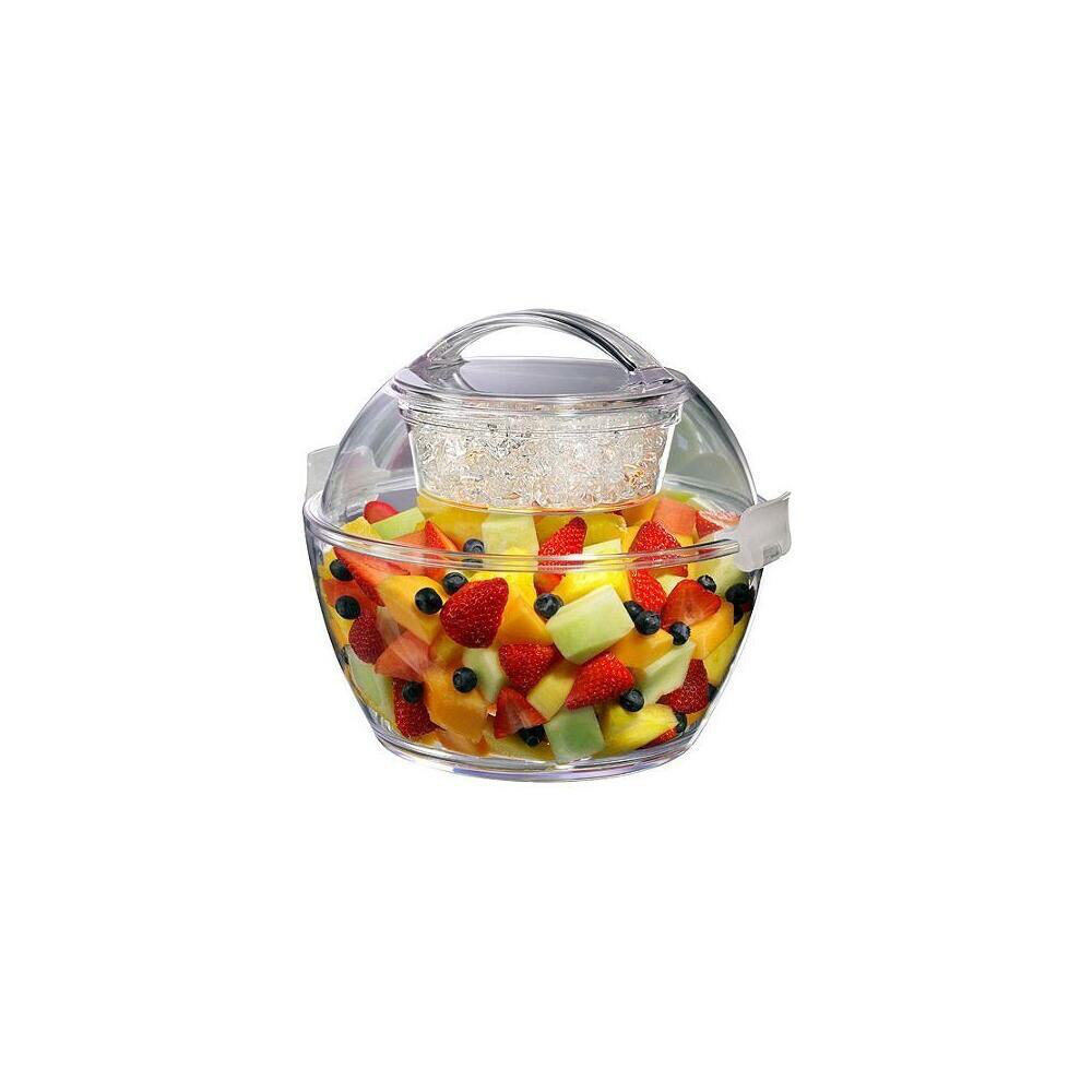 Salad Serve Bowl Iced Up Clip-on Dome Lid Chilled Fresh Fruit