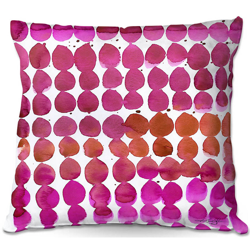 Polka Dots Reversible Throw Pillow, 18" x 18", Pink