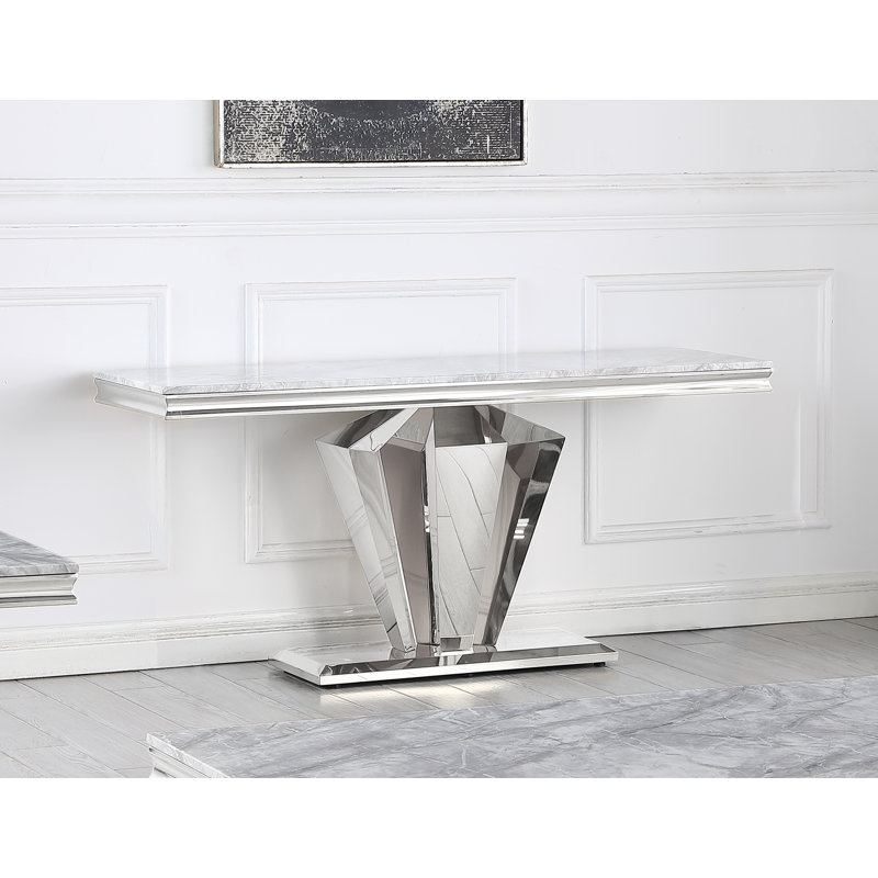 Zerriah 63'' Console Table, Silver