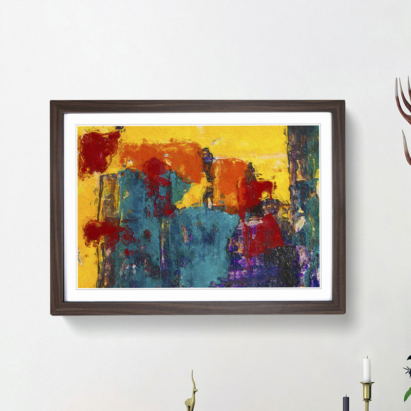 Abstract Vol.64 by S.Johnson - Single Picture Frame Print, Walnut Framed, 33cm H x 45cm W x 2cm D