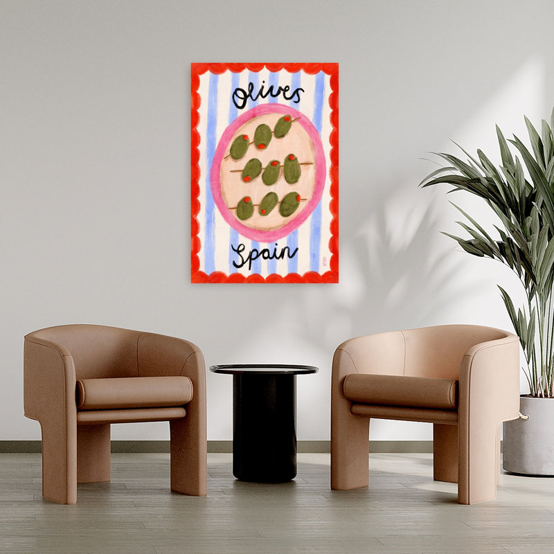 "Olives Espagnoles", art mural coloré et audacieux, H 36 po x l 24 po