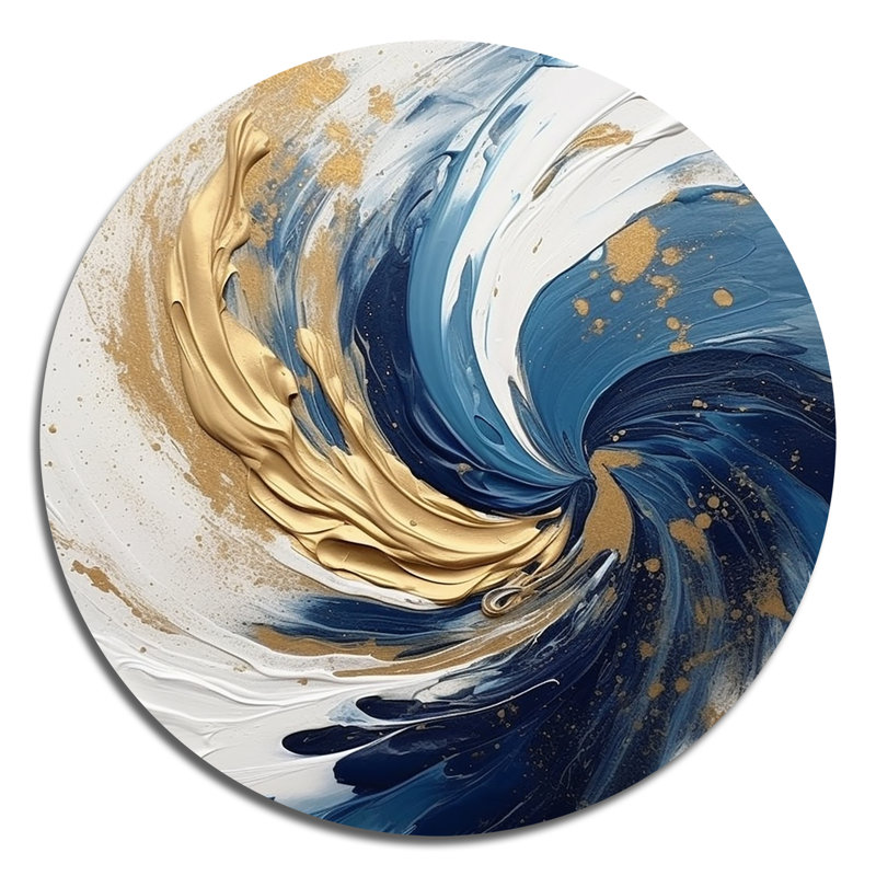 Mason - Art abstrait rond en métal, H 16 po x l 16 po