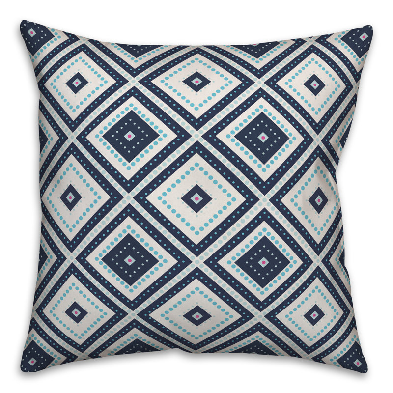  Coussin décoratif intérieur / extérieur Geo Triangles, Polyester / Bourre en polyester, 16 po x 1 po
