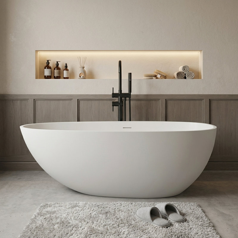 59.06'' x 30.71'' Soaking Solid Surface Bathtub
