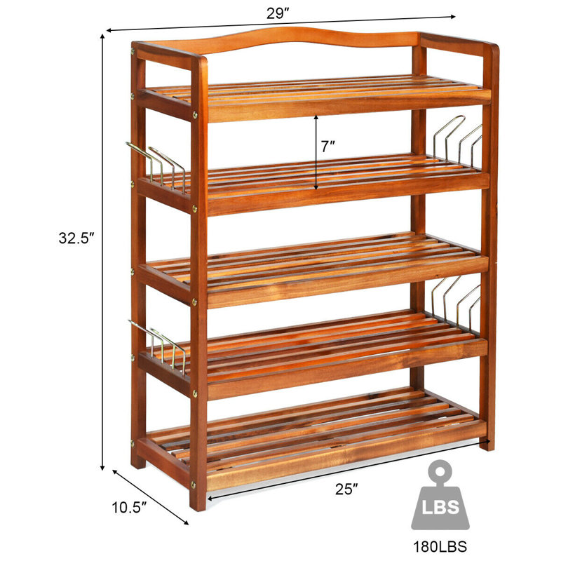 18 Pair Solid Wood Shoe Rack