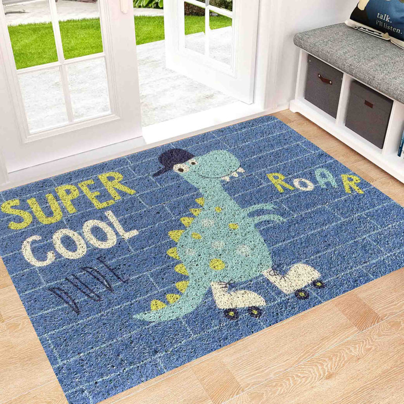 Tapis de porte de bienvenue Blue Dinosaur