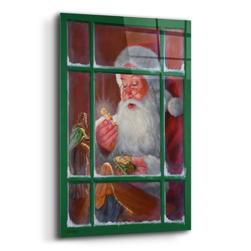 «Santa Window 2» par David Lindsley - reproduction non encadrée, H 16 po x l 12 po x P 0,13 po