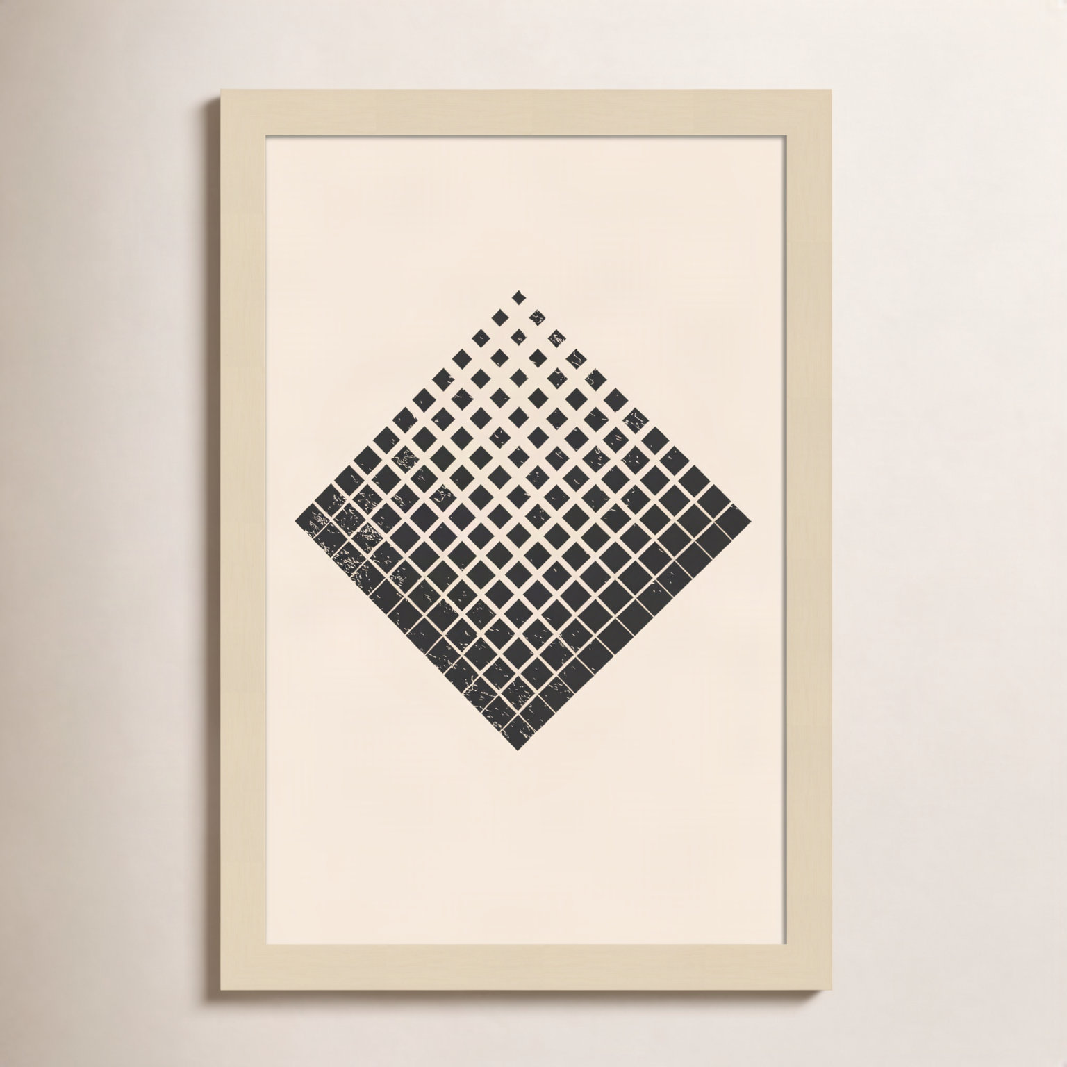 Minimal Halftone Shapes No. 3 Print, 17" H x 12" W x 1" D, Brown