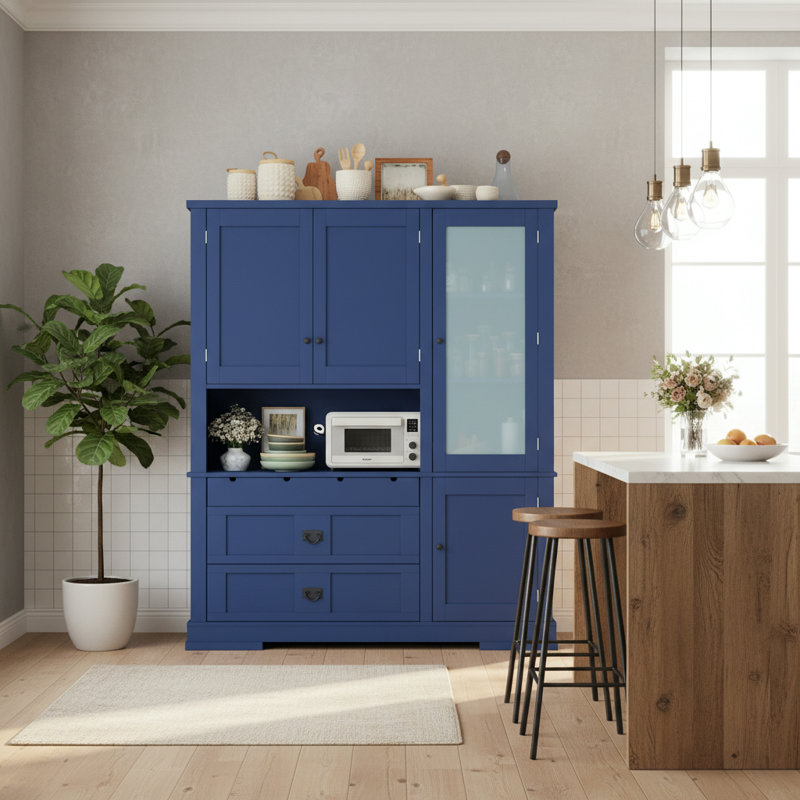 Très grand garde-manger autoportant 78,3 po (bleu), Bleu
