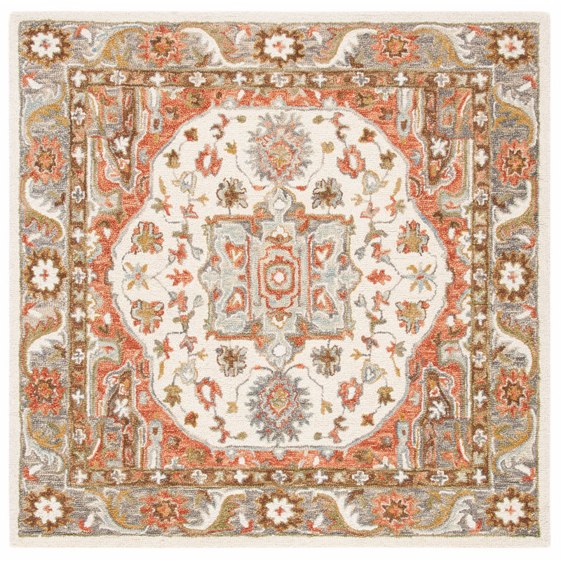 Marchesini Hand Tufted Wool And Cotton Oriental Rug, Square 6'