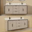 Ensemble de meuble-lavabo à double cuve en bois massif gris l 72 po x P 22 po Thayer avec organisateur de tiroir et plateau en pierre reconstituée-49550497-49550496