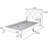 Twin Bed With 12 Firm Base - Adjustable Headboard In Velvet 12 Slat Construction-746793355