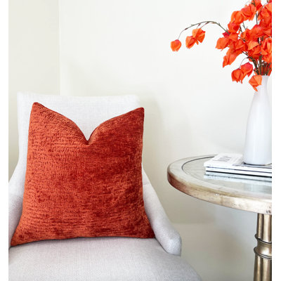 Housse de coussin en chenille unie