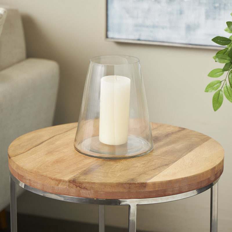 Perry 8.5'' H Glass Tabletop Hurricane