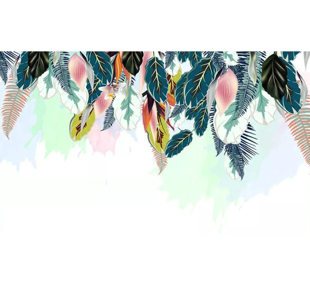 Snider Exotic Banana Leaf Watercolor Leaves Tropical Drawing Textured Wallpaper Sunside Sails 