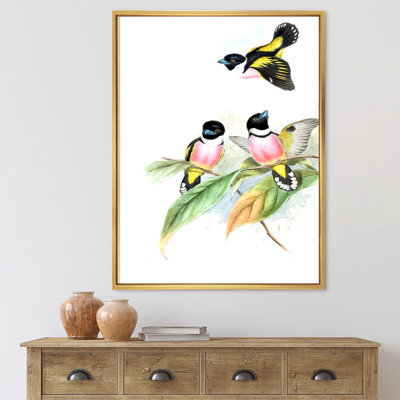 Oiseaux d'époque III - peinture sur toile