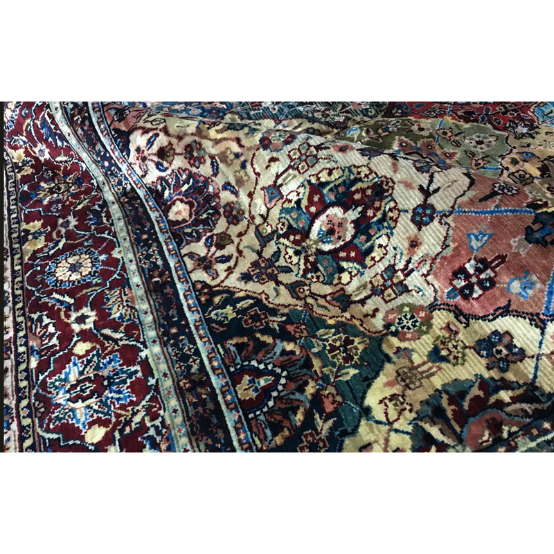 Tapis multicolore et rouge noué à la main de haute qualité