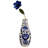 Home&Manor Ceramic Slim Vase White/Blue