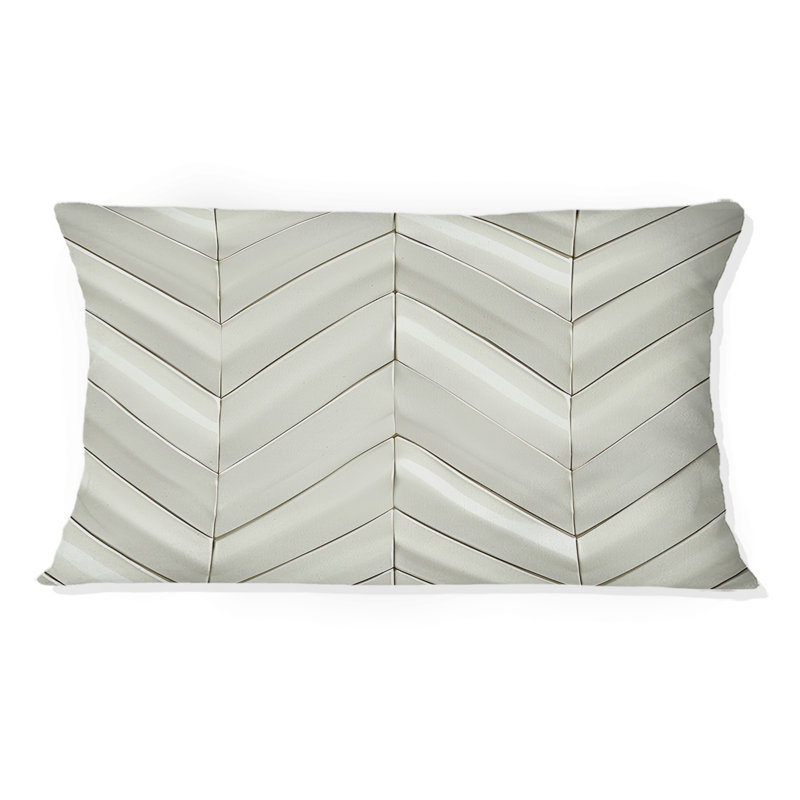 Coussin lombaire beige Mid-Century Herringbone I - Midcentury