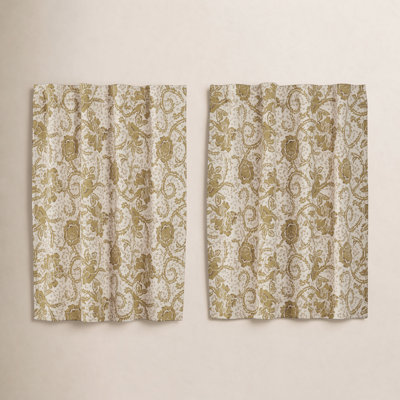 Cotton Floral Tailored Cafe Curtain