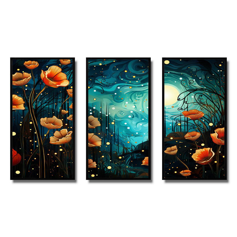 «Monets Garden Revisité Landscape I - Classics», art mural, Cadre flottant noir, H 40 po x l 60 po