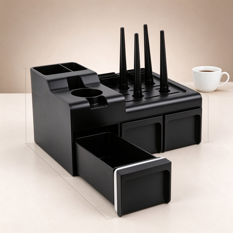 Reusable K-Cup Coffee Station Organizer with Drying Rack, Coffee Pod Maker and Filling Station for Grounds, Filters and Accessories