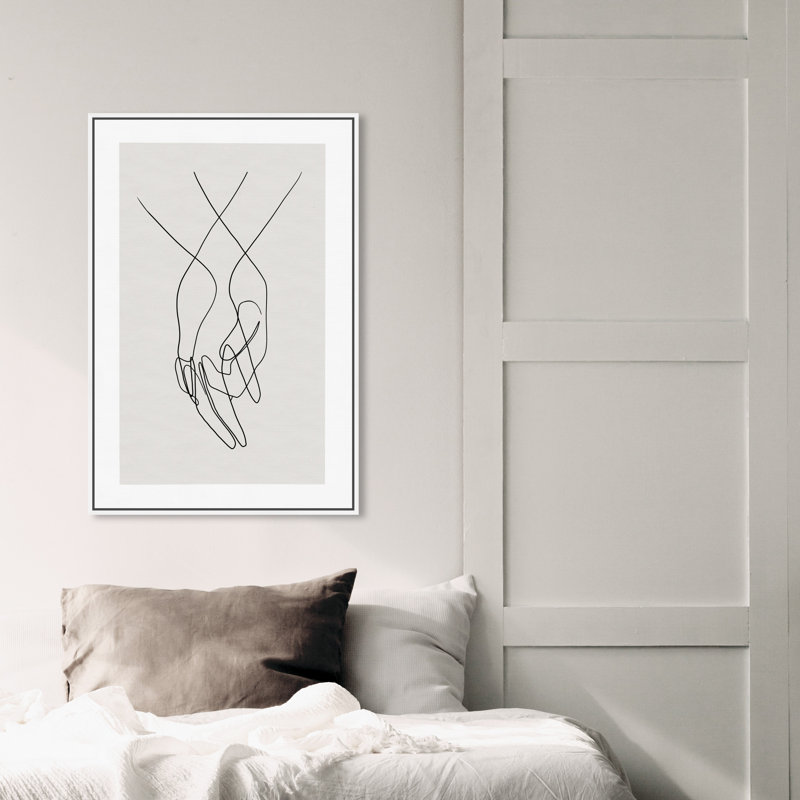«Hands Shapes», impression sur toile, H 30 po x l 20 po, Toile encadrée, Blanc