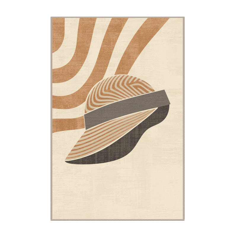 Tapis moelleux à rayures douces et moelleuses en beige Cortland, 4 x 6