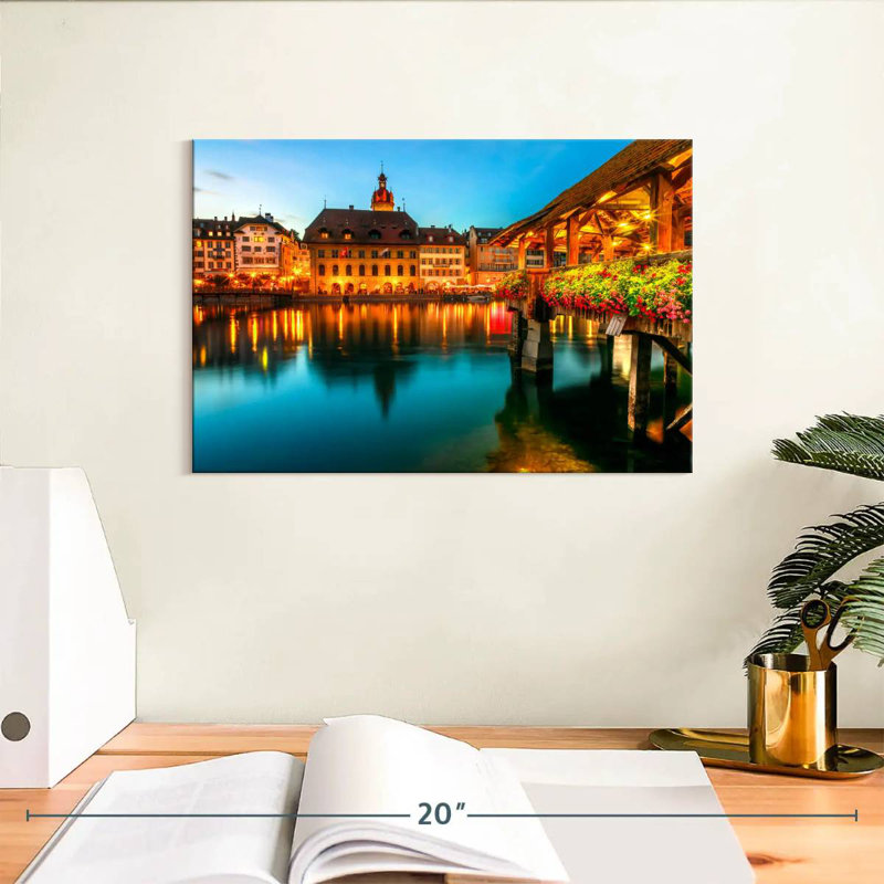 Rorry Lake Lucerne At Night, 8" H x 12" W