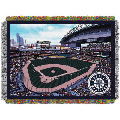 MLB Seattle Mariners Throw Blanket, Safeco Park Stadium Baseball Fan Decor, 48x60 Inches
