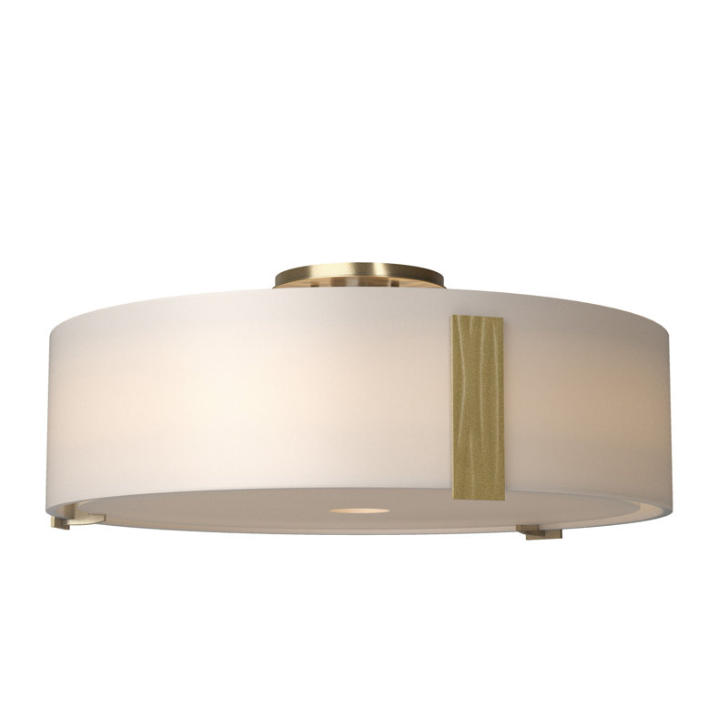 Impressions 3 - Light Semi Flush Mount, Modern Brass, 7.2" H x 18.4" W x 18.4" D