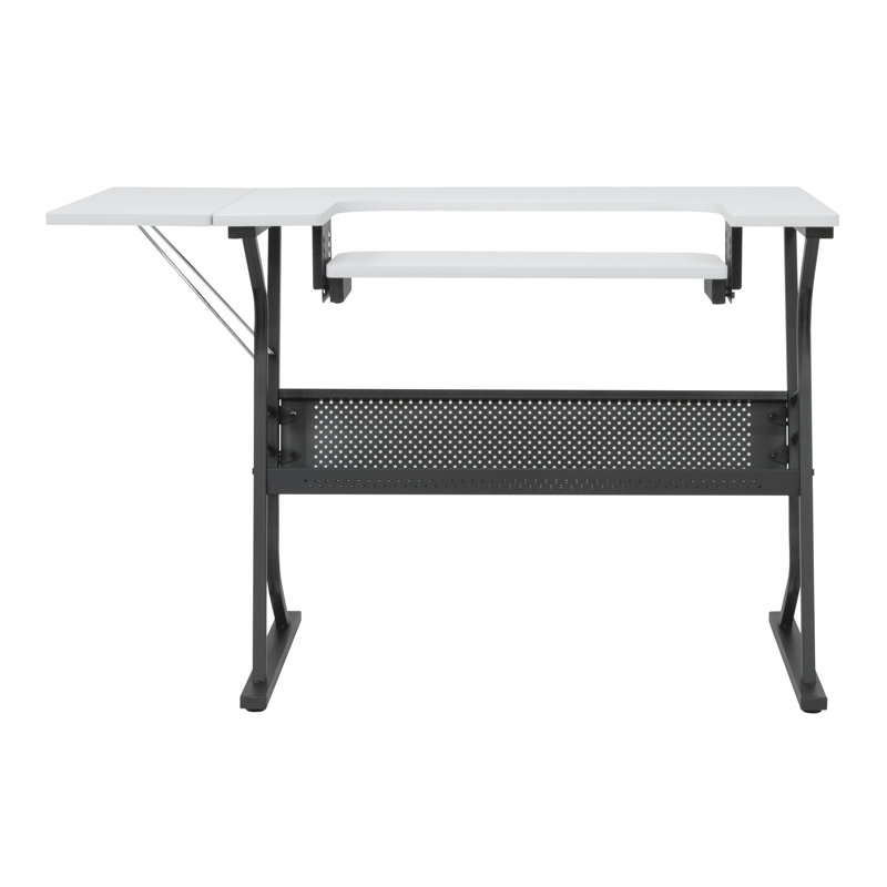 Table de couture avec plateforme pour machine à coudre l 44,75 "x P 23,5", Blanc