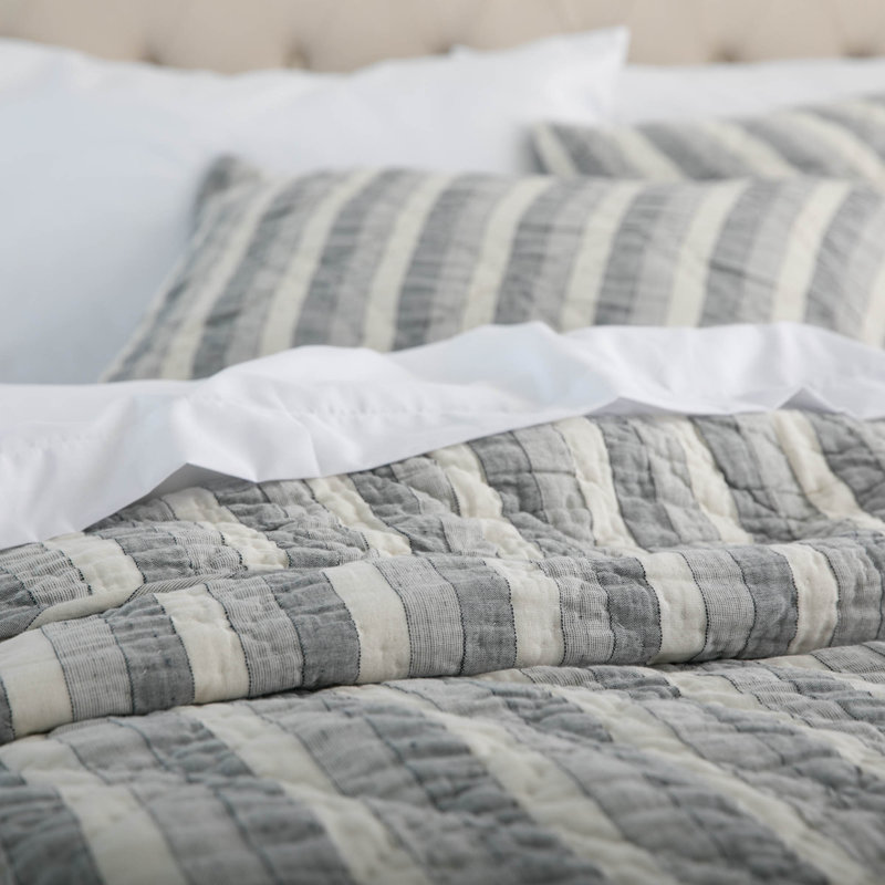 Armond Linen Quilt, King Quilt + 2 Shams