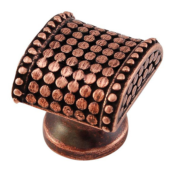 Tiziano Geometric Knob, Antique Copper, 1.25" H x 1.25" W x 1" D